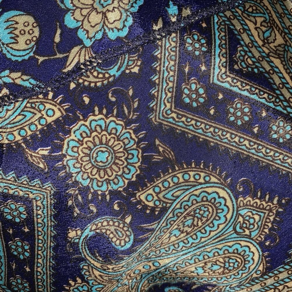 RAGA Anthropologie women's size S Blue Floral Print Spaghetti Strap Rayon Top - Picture 5 of 8